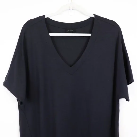 J. Jill Wearever Double-Face Jersey Dolman-Sleeve Dress Licorice Dark Grey XL - Picture 4 of 9